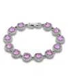 Macy's Pink Cubic Zirconia Round Halo Link Bracelet In Pink