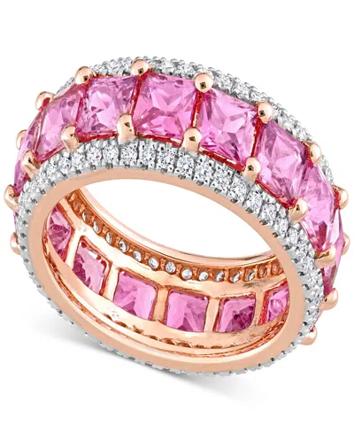 Macy's Pink Sapphire (5-5/8 Ct. T.w.) & Diamond (5/8 Ct. T.w.) Eternity Band In 14k Rose Gold