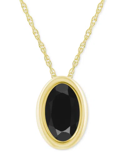 Macy's Pink Topaz Oval Solitaire 18" Pendant Necklace In 10k Gold (also In Additional Gemstones)