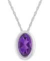 Macy's Pink Topaz Oval Solitaire 18" Pendant Necklace In 10k Gold (also In Additional Gemstones) In Metallic