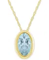 Macy's Pink Topaz Oval Solitaire 18" Pendant Necklace In 10k Gold (also In Additional Gemstones)
