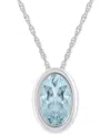 Macy's Pink Topaz Oval Solitaire 18" Pendant Necklace In 10k Gold (also In Additional Gemstones)