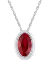 Macy's Pink Topaz Oval Solitaire 18" Pendant Necklace In 10k Gold (also In Additional Gemstones)