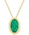 Macy's Pink Topaz Oval Solitaire 18" Pendant Necklace In 10k Gold (also In Additional Gemstones) In Gold