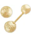 Macy's Polished & Textured Front & Back Stud Earrings In 14k Gold, Created For  In Gold