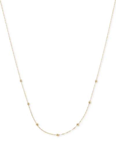 Macy's Polished Bead Singapore Link 18" Chain Necklace In 10k Yellow Gold