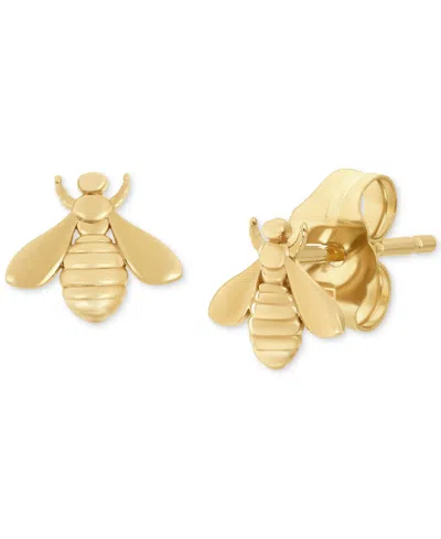 Macy's Polished Bumblebee Tiny Stud Earrings In 14k Gold
