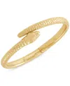 Macy's Polished Bypass Snake Bangle Bracelet In 18k Gold-plated Sterling Silver