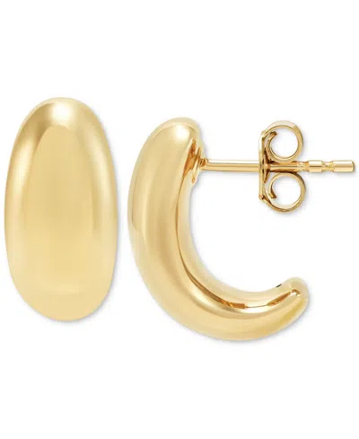 Macy's Polished C-design Small Hoop Earrings In 14k Gold, 55"