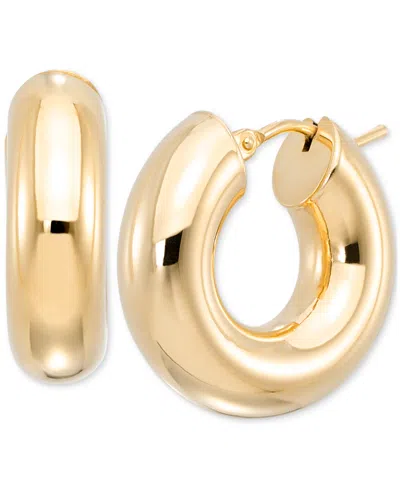 Macy's Polished Chunky Tube Extra Small Huggie Hoop Earrings In 10k Gold, 0.31" In Yellow