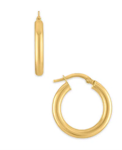 Macy's Polished Click-top Hoop Earrings In 10k Yellow Gold
