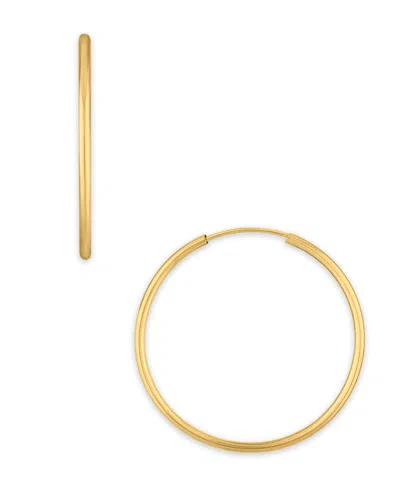 Macy's Polished Continuous Endless Hoop Earrings In 10k Yellow Gold