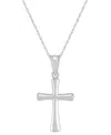 Macy's Polished Cross Pendant 18" Necklace In 14k White Gold In White Gold