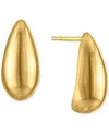 Macy's Polished Curved Teardrop Stud Earrings In 10k Gold In Gold