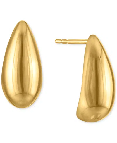 Macy's Polished Curved Teardrop Stud Earrings In 10k Gold