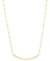 Macy's Polished Curved Tube Bar 18" Pendant Necklace In 10k Gold In Gold