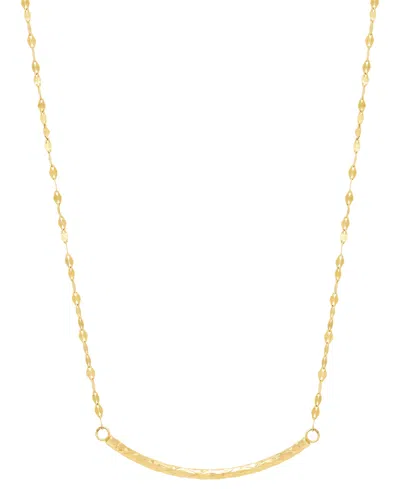 Macy's Polished Curved Tube Bar 18" Pendant Necklace In 10k Gold
