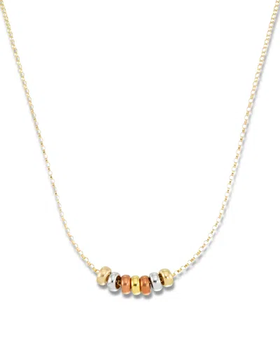Macy's Polished Donut Frontal 18" Necklace In 14k Tri-color Gold