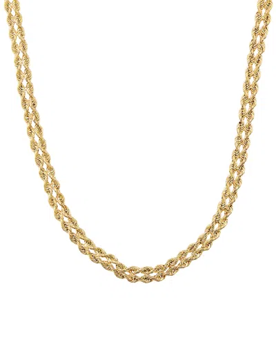 Macy's Polished Double Row Rope Link 18" Chain Necklace In 14k Gold In Yellow Gold