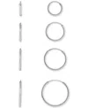 Macy's Polished Endless Hoop Earrings Set In 18k Gold Over Sterling Silver, Created For  In Silver