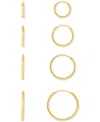 Macy's Polished Endless Hoop Earrings Set In 18k Gold Over Sterling Silver, Created For  In Gold Over Silver