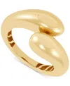Macy's Polished Flared End Bypass Fashion Ring In 10k Gold In Gold