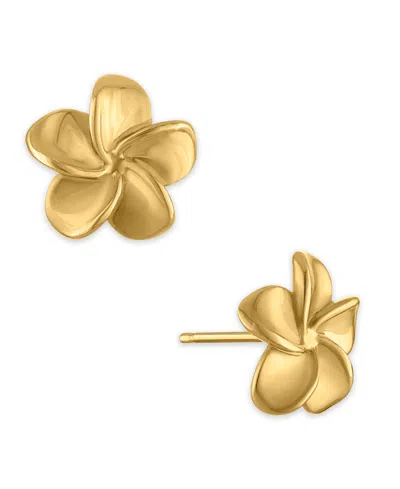 Macy's Polished Flower Stud Earrings In 10k Yellow Gold