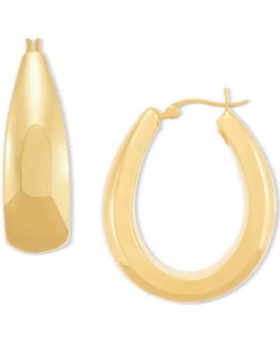 Macy's Polished Graduated Oval Medium Hoop Earrings In 14k Gold, 1-1/8" In Yellow Gold