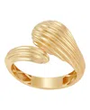 Macy's Polished Graduated Ribbed Bypass Ring In 10k Yellow Gold In Gold