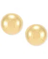 Macy's Polished Half Bead Stud Earrings In 14k Gold In Gold