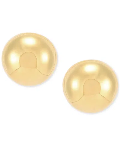 Macy's Polished Half Bead Stud Earrings In 14k Gold
