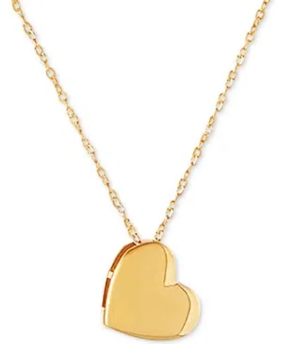 Macy's Polished Heart 17" Pendant Necklace In 10k Gold