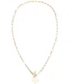 Macy's Polished Heart Link Toggle Necklace In 10k Gold In Yellow Gold