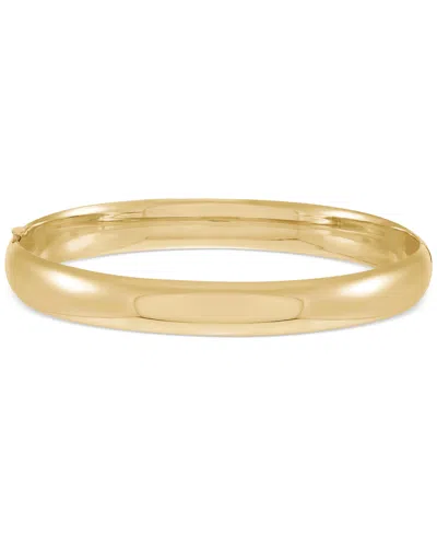 Macy's Polished Hinged 8mm Bangle Bracelet In 10k Gold In Yellow Gold