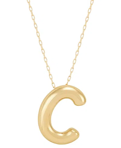 Macy's Polished Initial C Pendant Necklace In 14k Gold, 16" + 2" Extender