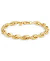 Macy's Polished Interlocking Link Bracelet In 14k Yellow Gold In Gold