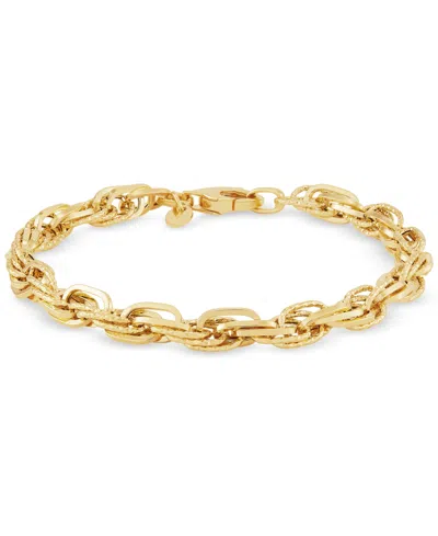Macy's Polished Interlocking Link Bracelet In 14k Yellow Gold