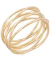 Macy's Polished Interlocking Multirow Crossover Statement Ring In 14k Gold In Yellow