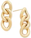 Macy's Polished Large Curb Link Drop Earrings In 10k Gold In Gold