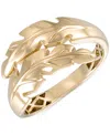 Macy's Polished Leaf-inspired Bypass Statement Ring In 10k Gold In Gold