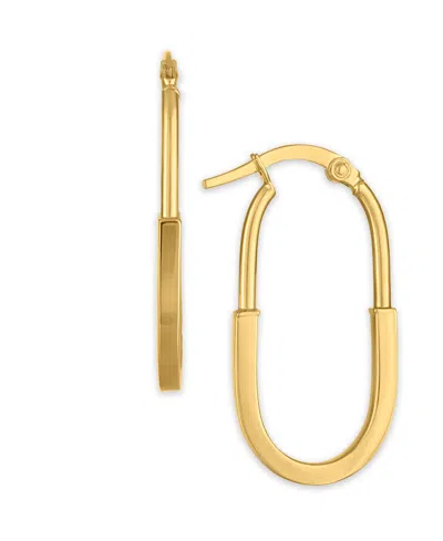 Macy's Polished Lock Hoop Earrings In 10k Yellow Gold