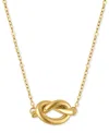 Macy's Polished Love Knot Station 18" Pendant Necklace In 10k Gold In Gold