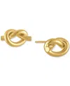 Macy's Polished Love Knot Stud Earrings In 10k Gold In Gold