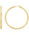 Macy's Polished Narrow Tube Hoop Earrings Collection In 14k Gold In White Gold