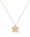 Macy's Polished Openwork Flower 18" Pendant Necklace In 10k Gold In Gold