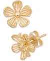 Macy's Polished Openwork Flower Stud Earrings In 10k Gold In Yellow