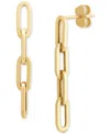 Macy's Polished Oval Paperclip Link Drop Earrings In 10k Gold In Gold