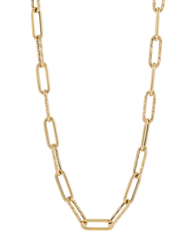 Macy's Polished Paperclip Tube Link 22" Chain Necklace In 14k Gold, Created For  In Yellow Gold