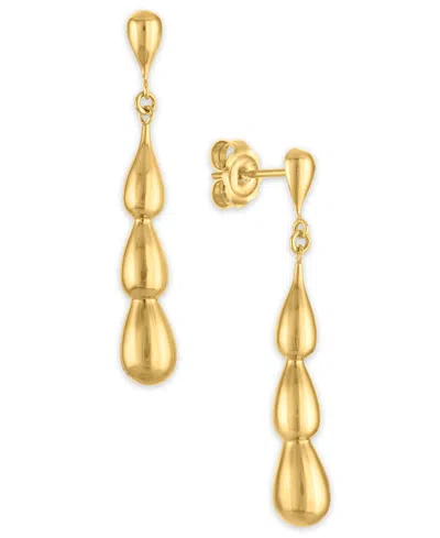 Macy's Polished Puff Teardrop Drop Earrings In 10k Yellow Gold