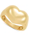 Macy's Polished Puffed Large Heart Statement Ring In 10k Gold In Gold